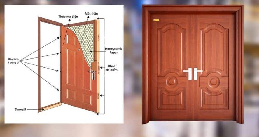 Cửa thép vân gỗ H6 - Ảnh 3