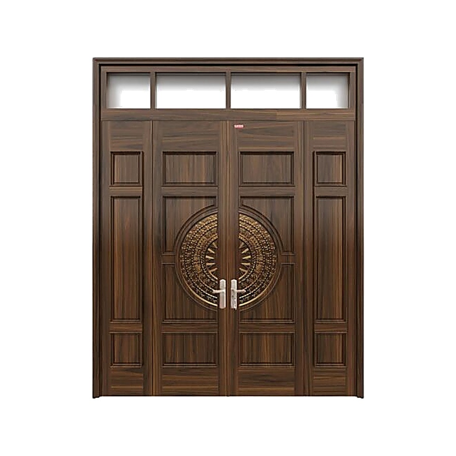 Cửa thép vân gỗ 4 cánh NSH8