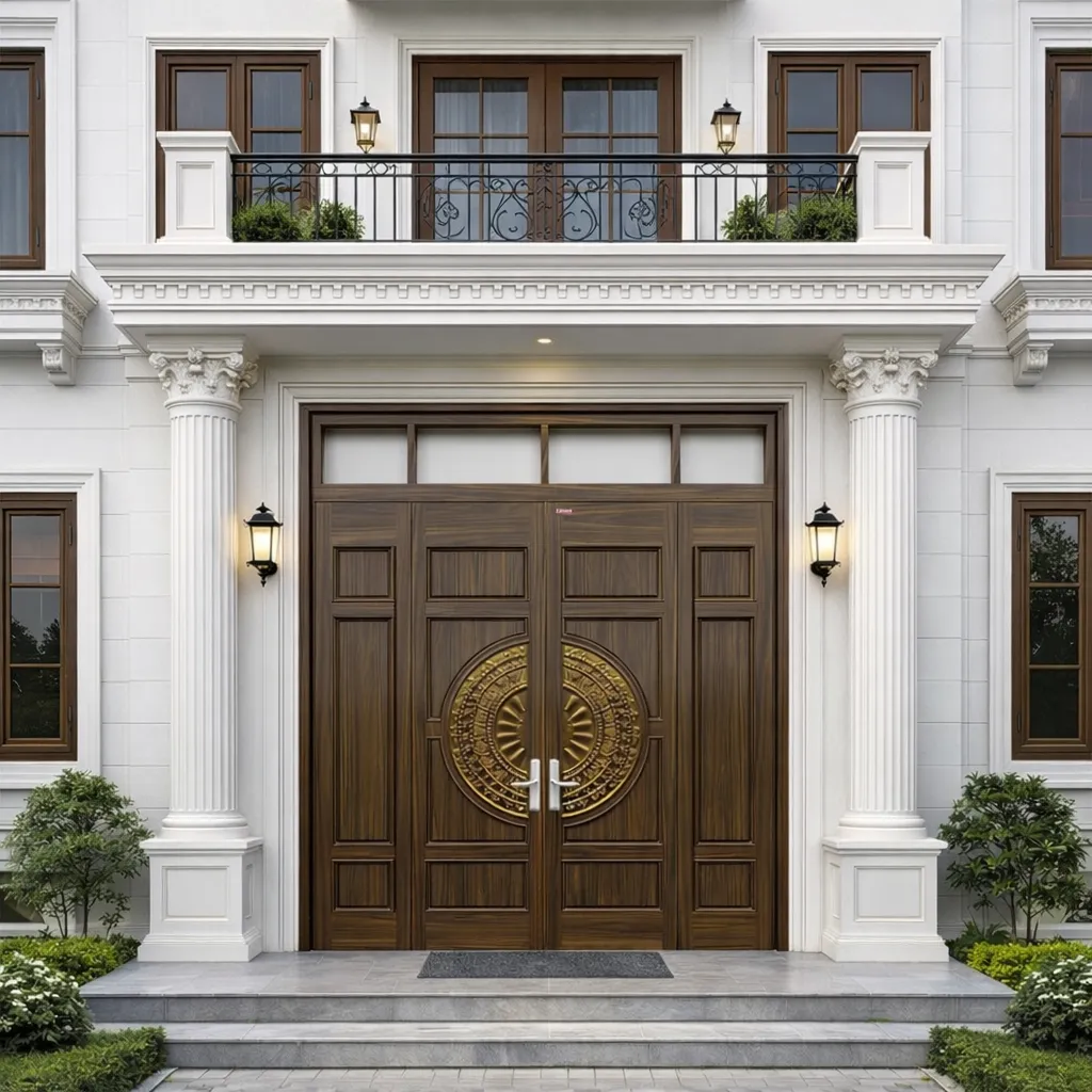 Cửa thép vân gỗ NSH8 - Ảnh 2