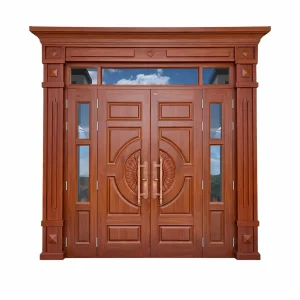 Cửa thép vân gỗ 4 cánh TP1 - Huỳnh hoa cúc