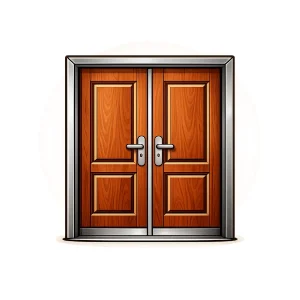 Cửa Thép Vân Gỗ 2 Cánh